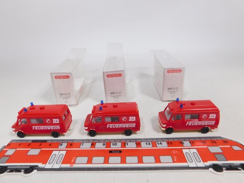 CZ380-0.5# 3X H0 1:87 605 01 22 RTW/Rescue Vehicle MB Fire Brigade/FW TOP+Box