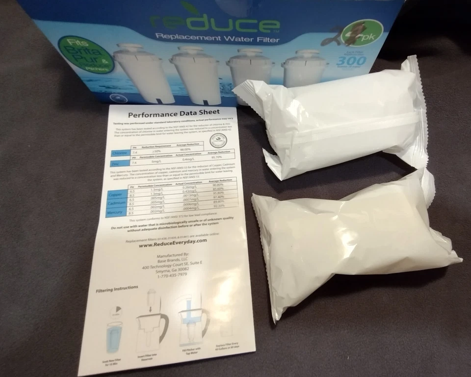 2 Replacement Filters Fits Brita & Pur & Reduce Water Pitcher Standard Sealed - Image 2 of 4