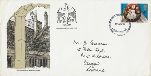 Christmas GB FDC St Helens Church Great Hospital Norwich 1974 CLEARANCE (62859)