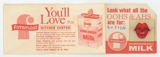 Foremost Milk 1960's Vari-Vue Kissing Lips Motion Animation Lenticular Ad