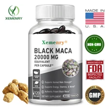 Black Maca 20000mg -Male Testosterone Booster, Energy & Endurance, Muscle Health