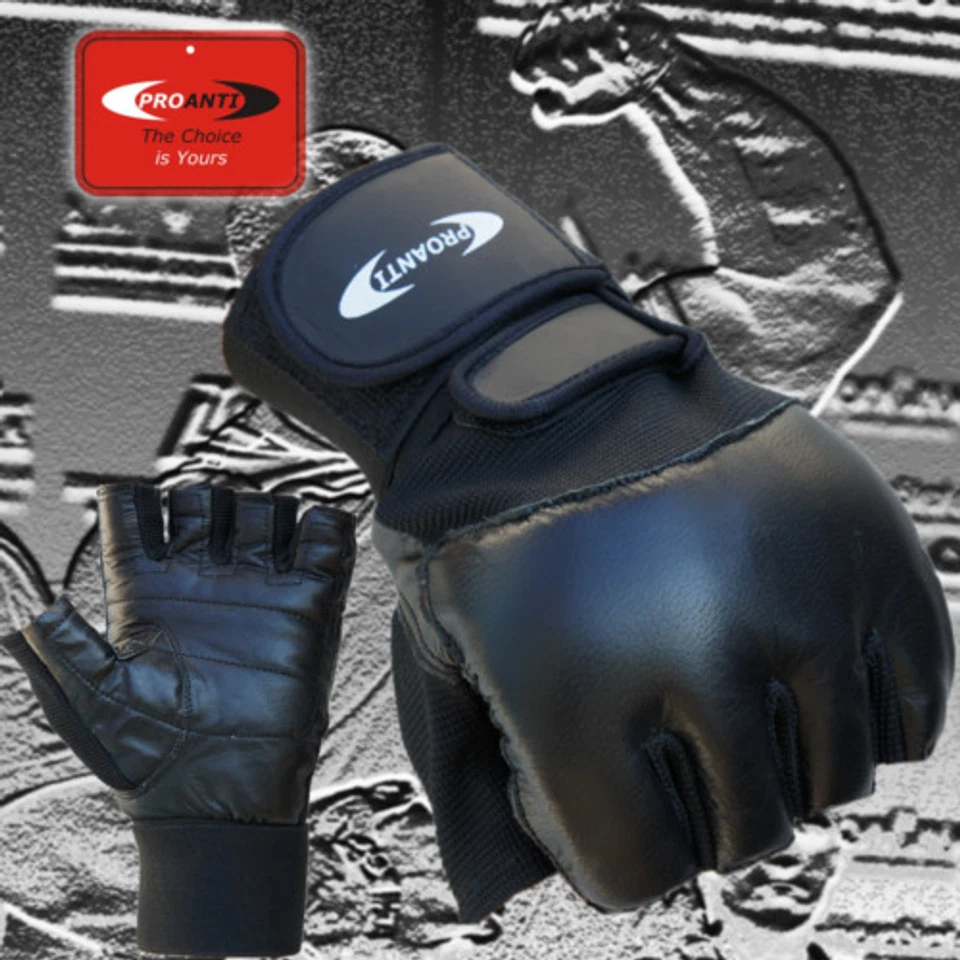 PROANTI Guanti Fitness con Benda Guantoni da Boxe Professionali M-XL