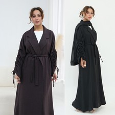 Women Abaya Muslim Long Dress Maxi Robe Kimono Arab Cardigan Open Kaftan Ramadan