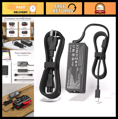 65W USB C Charger Power Adapter for Boost X GBX45 1250A 1750A 2500A Jump Starter
