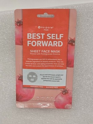 Nu-Pore Best Self Forward Sheet Face Mask Pomegranate Essence Paraben Free