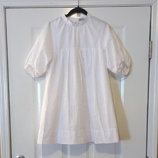 Everlane White Cotton Mini Dress With Puff Sleeves Size XS