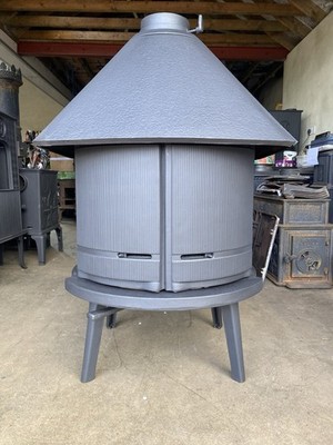 Jotul 6 klassischer Gusseisen-Holzofen schwarze Oberfläche 7 Zoll oberer Rauchabzug