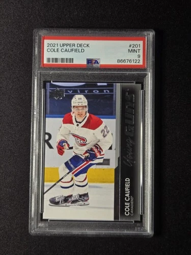 2021 UPPER DECK #201 COLE CAUFIELD YOUNG GUNS RC ROOKIE PSA 9
