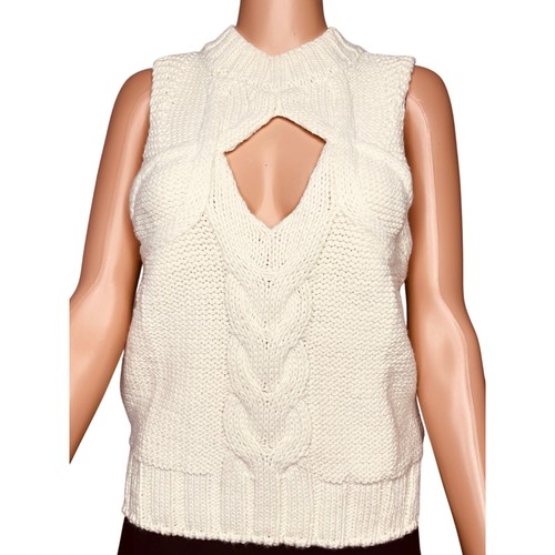 For Love & Lemons women’s Keke Cable Knit Tank size 1X NWT Cream - Picture 2 of 10