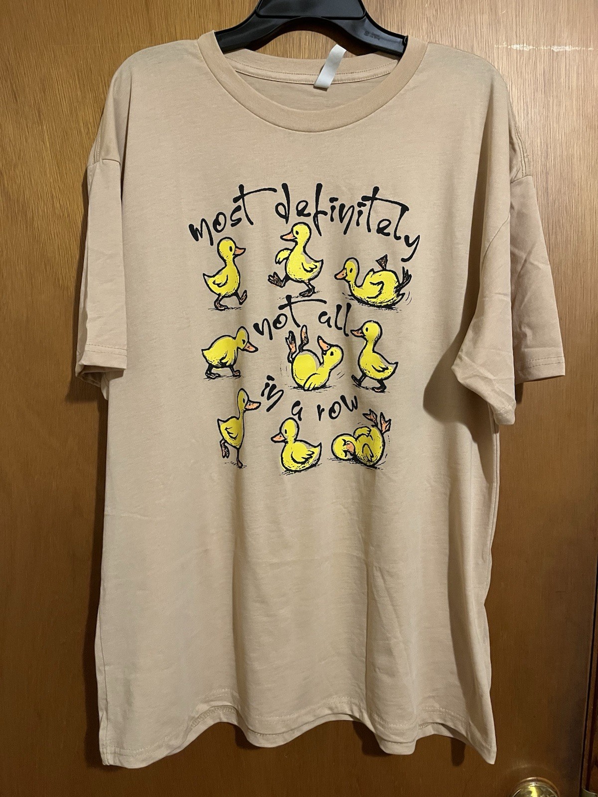 T shirt anatra grafica "Definitamente non tutto in fila" 2XL LIF beige naturale