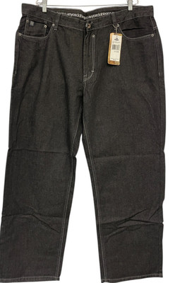 Enyce Clothing Co. Y2K Baggy Straight Jeans Mens Size 42R Black Denim EYRU4454