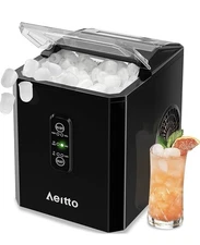 Portable Countertop Ice Machine , Ice Maker 9 Cubes in 6 Mins 26 lbs, black