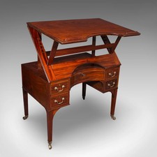 Scrivania alta antica rialzata da architetto, inglese, metamorfica, cartografo, reggenza