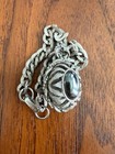 Vintage CELEBRITY NY Silver Tone Filigree Charm Bracelet Large Hematite Orb 7.5” — photo 6