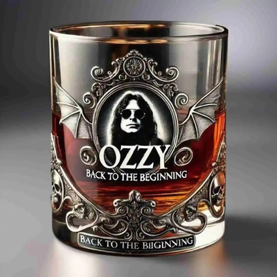 Ozzy Osbourne Whiskey Glass 7oz / 200ml Rock Skull Cocktail Tumbler Gift