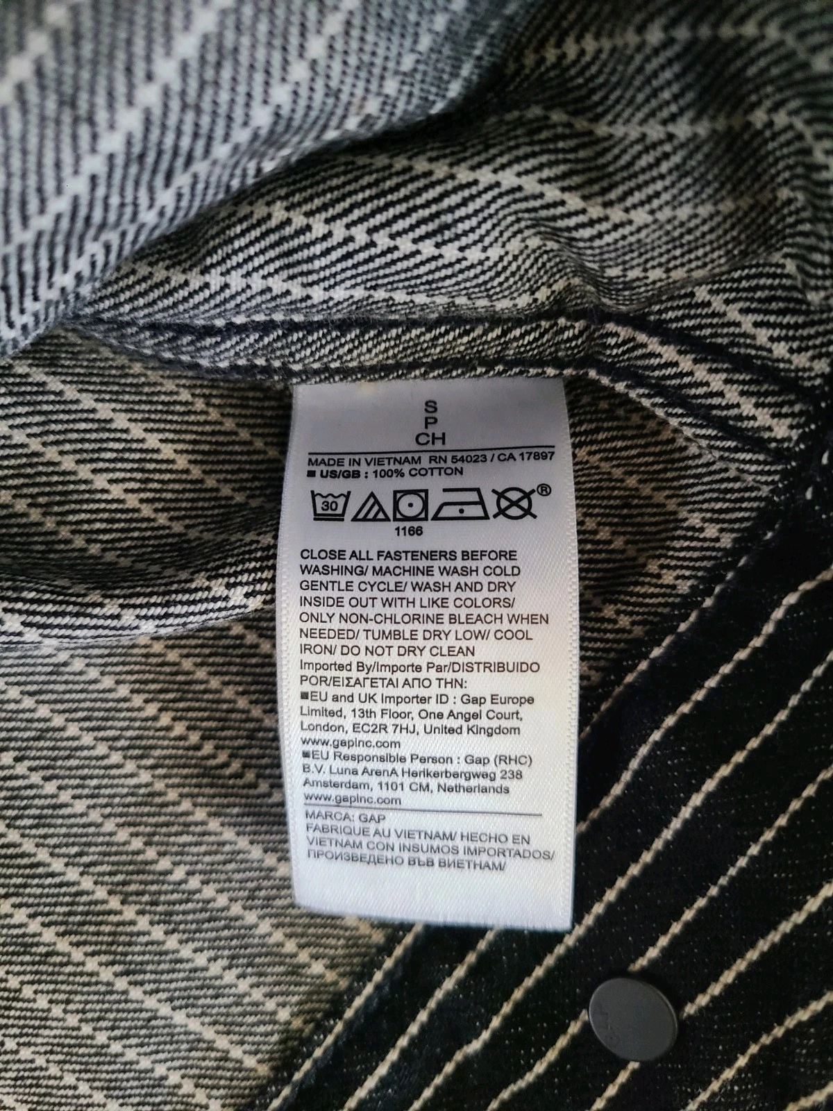 Gap Disney Nightmare Before Christmas Black White Striped Denim Jacket Size S image 4
