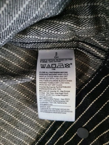 Gap Disney Nightmare Before Christmas Black White Striped Denim Jacket Size S image 4