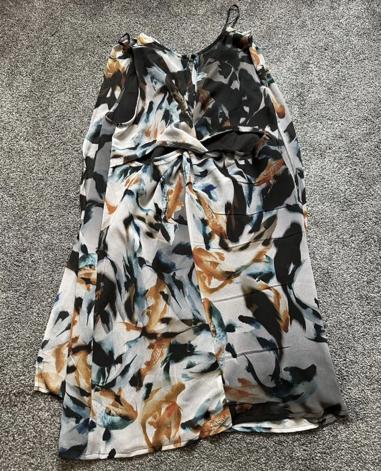 Womens Label Lab Dress, Size 10, Chiffon, Animal Print, Fish, Sleeveless, Cutout - Image 4 of 4