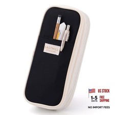 Big Capacity Pencil Case Large Pencil Pouch Stationery Pen Bag for Teen Black