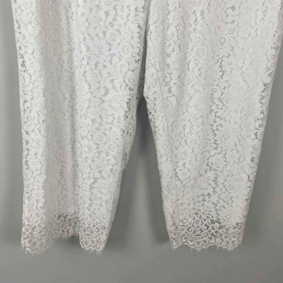 Pantalones Isaac Mizrahi de encaje tejido de pierna ancha blanco brillante talla 1XP Pull On A375765 Foto 3 de 4