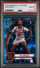 2024 Bowman U Sapphire ACE BAILEY 1st Bowman Card #1 RUTGERS/JAZZ PSA 10 GEM MT