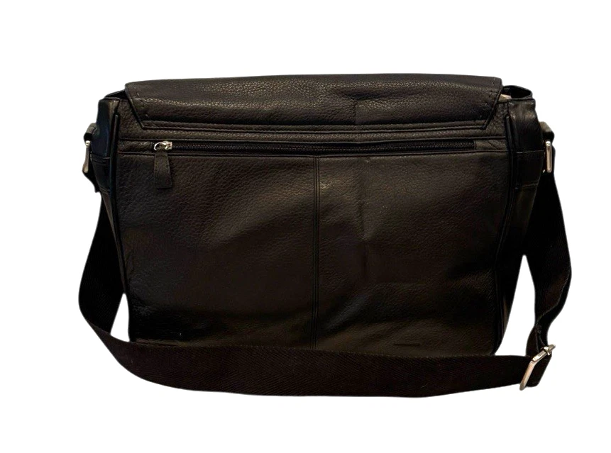 Joe Joseph Abboud черный мягкий кожаный Messenger/ноутбук курьерская сумка клапан молнии новый с Ярлыками - Изображение 2 из 4