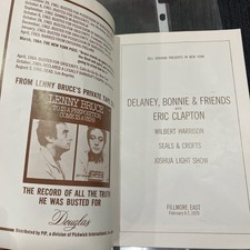 DELANEY & BONNIE ERIC CLAPTON FILLMORE EAST 1970 concert Program BILL GRAHAM