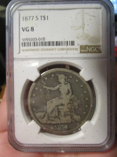 1877 S  Trade Dollar Silver NGC VG8 