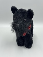Classic Scottie Dog Black Puppy Plush W/ Plaid Tartan Bandana 8  No Tag