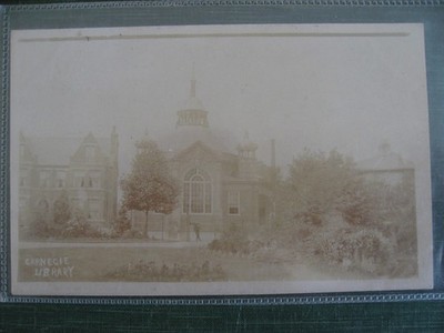 GB RPPC Sepia Carnegie Bibliothek, Loughborough, Leics...