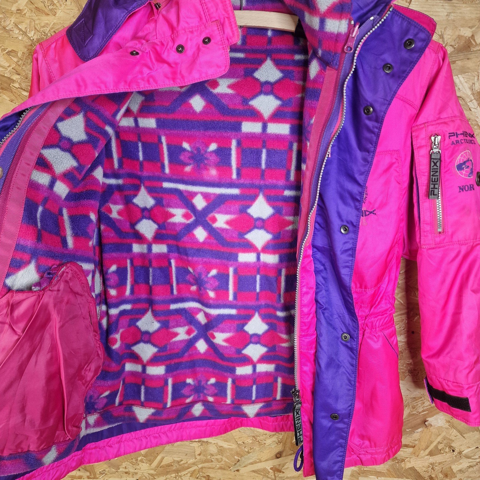 Phenix Nordi Japan Vintage 90s Bright Pink Ski Jacket L XL Unisex Zip In Fleece image 9