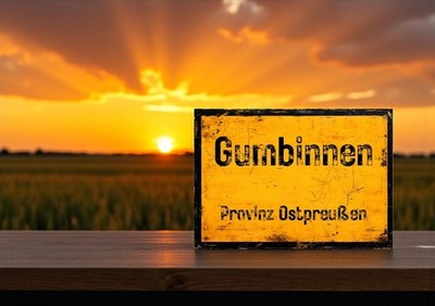 Ortsschild Gumbinnen in Ostpreußen Metallschild Schild Alu