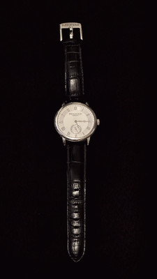 Rudiger Men's R3000-09-001L Leipzig Silver Dial Leather Wristwatch