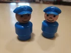 2 Vntg Fisher-Price Pilots, Or Policeman 1 African American & 1 Caucasian