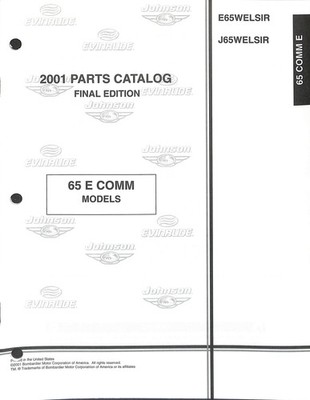 2001 Johnson Evinrude 65 E COMM Models Parts Catalog Final Edition