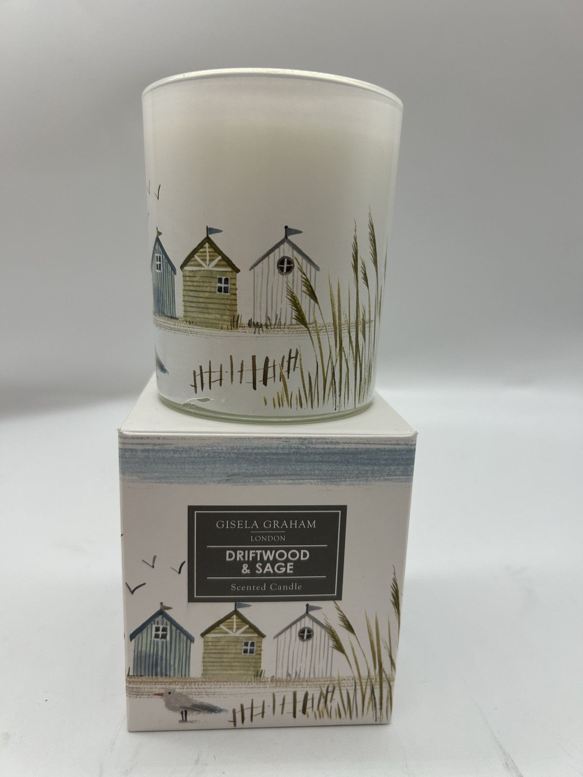 Gisela Graham Driftwood and Sage Scented Candle Nautical Bathroom Accessory