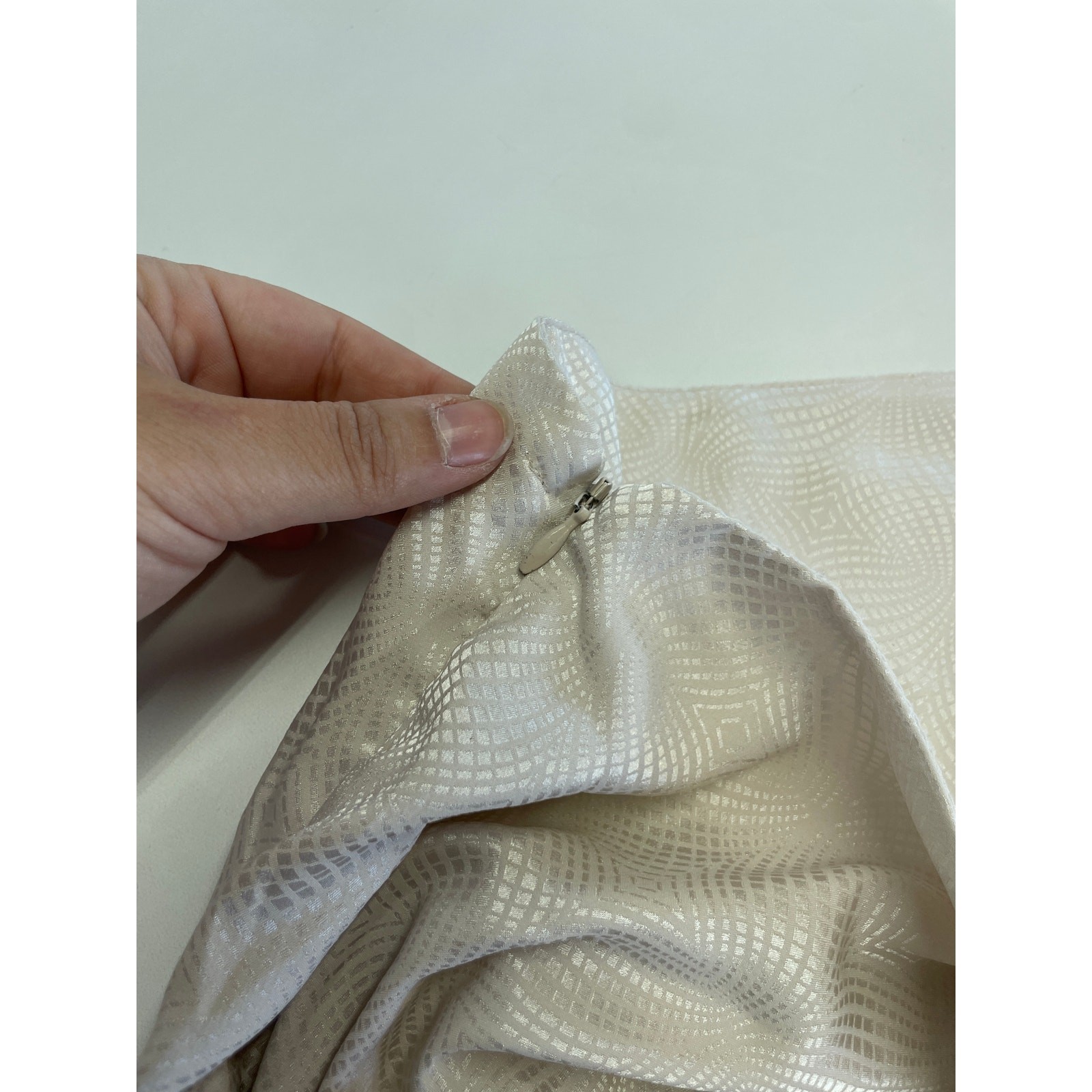 Love, Whit by Whitney Port Jumpsuit Womens 4 Ivory Jacquard One Shoulder Stretch