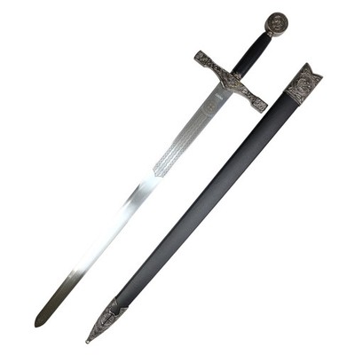 33.5'' King Arthur Excalibur Medieval Sword Stainless Steel Blade with Sheath