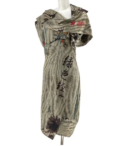 VIVIENNE WESTWOOD Amnesia Dress UK 16 Women's Asymmetric Chinese Peony Print IL