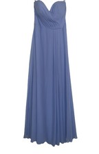 MoriLee by Madeline Gardner 12 Strapless Chiffon Gown Light Blue Formal Dress