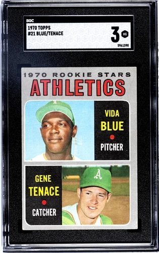 1970 Topps - 1970 Rookie Stars Vida Blue, Gene Tenace #21 (RC) Freshly Graded