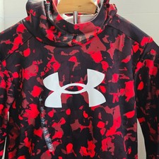 Under Armour Youth Boys Fleece Big Logo All Over Print Camo Hoodie Red Size L
