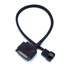SATA to 3 Pin / 4 Pin Fan Adapter, 15 Pin SATA to 12V PC Case Fan Splitter Exten