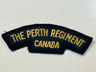 WW2 Era The Perth Regiment Canada Military Army Cloth Shoulder Title Badge