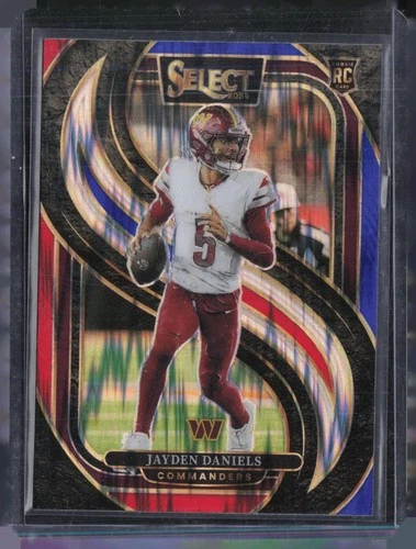 2024 Panini SelectPremier Level Red & Blue Shock Prizm #112 Jayden Daniels RC