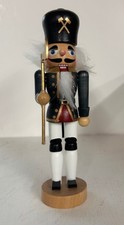 German Christmas Nutcracker - Black & White With Axe - 18cm