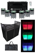American DJ Element H6 Pak Chr 6 RGBAW UV Outdoor Wireless DMX Lights Facade