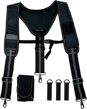 Padded Tool Belt Suspenders 3 Hook Swivel Suspenders for Tool Belt Heavy Duty Wo