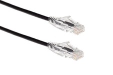 Cat6 Slim Ethernet Patch Cable, Snagless, 12 ft, Black
