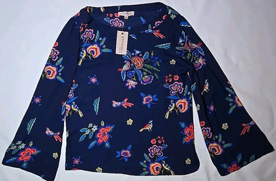 Philosophy Republic Woman's Floral  & Birds Blouse. Size Small
